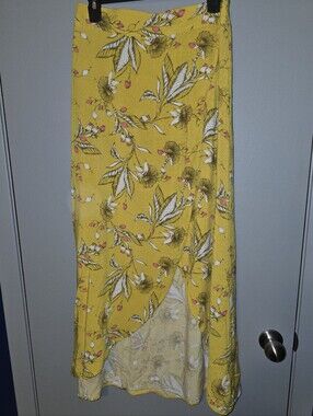 Express Yellow Floral Patterned Skirt